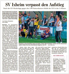 Bericht aus dem Pfälzischer Merkur