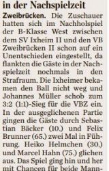 Zweite Mannschaft verliert in der Nachspielzeit