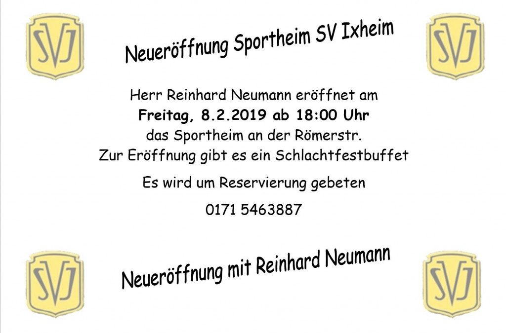 Sportheim-Neueröffnung