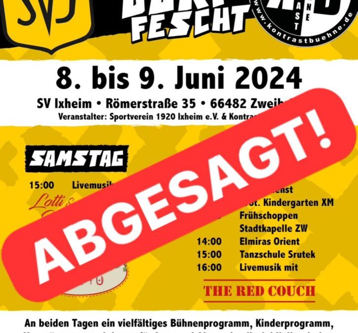 Absage XMer Dorffest