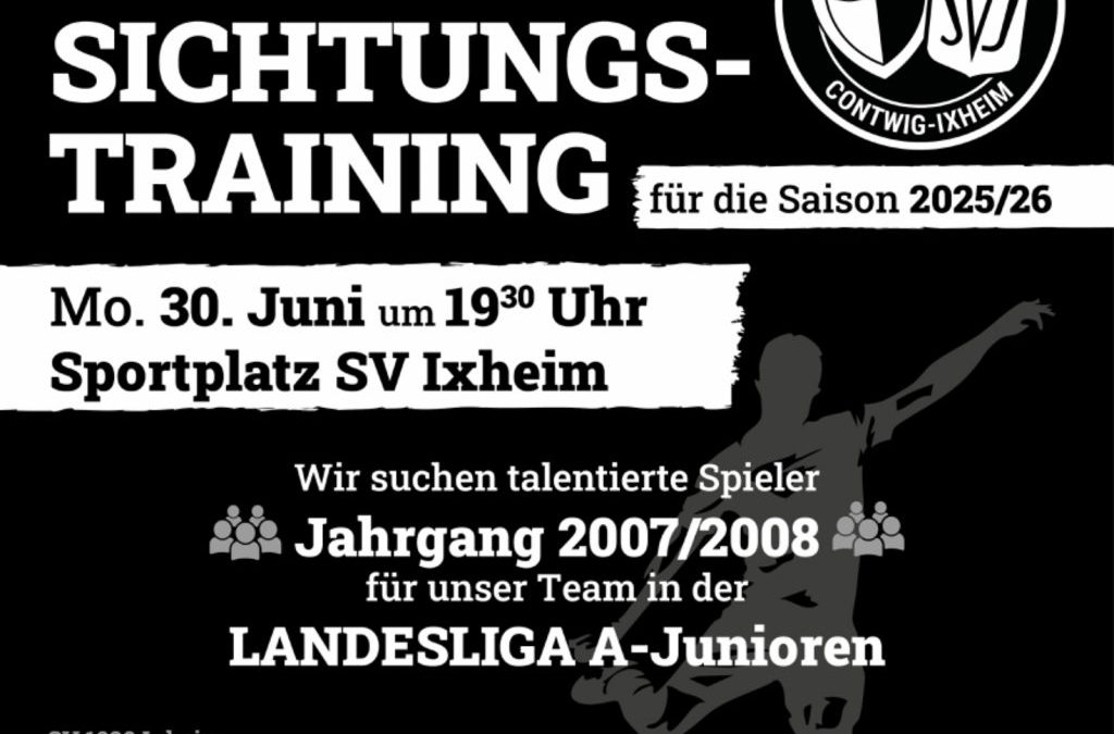 Sichtungstraining A-Jugend Landesliga